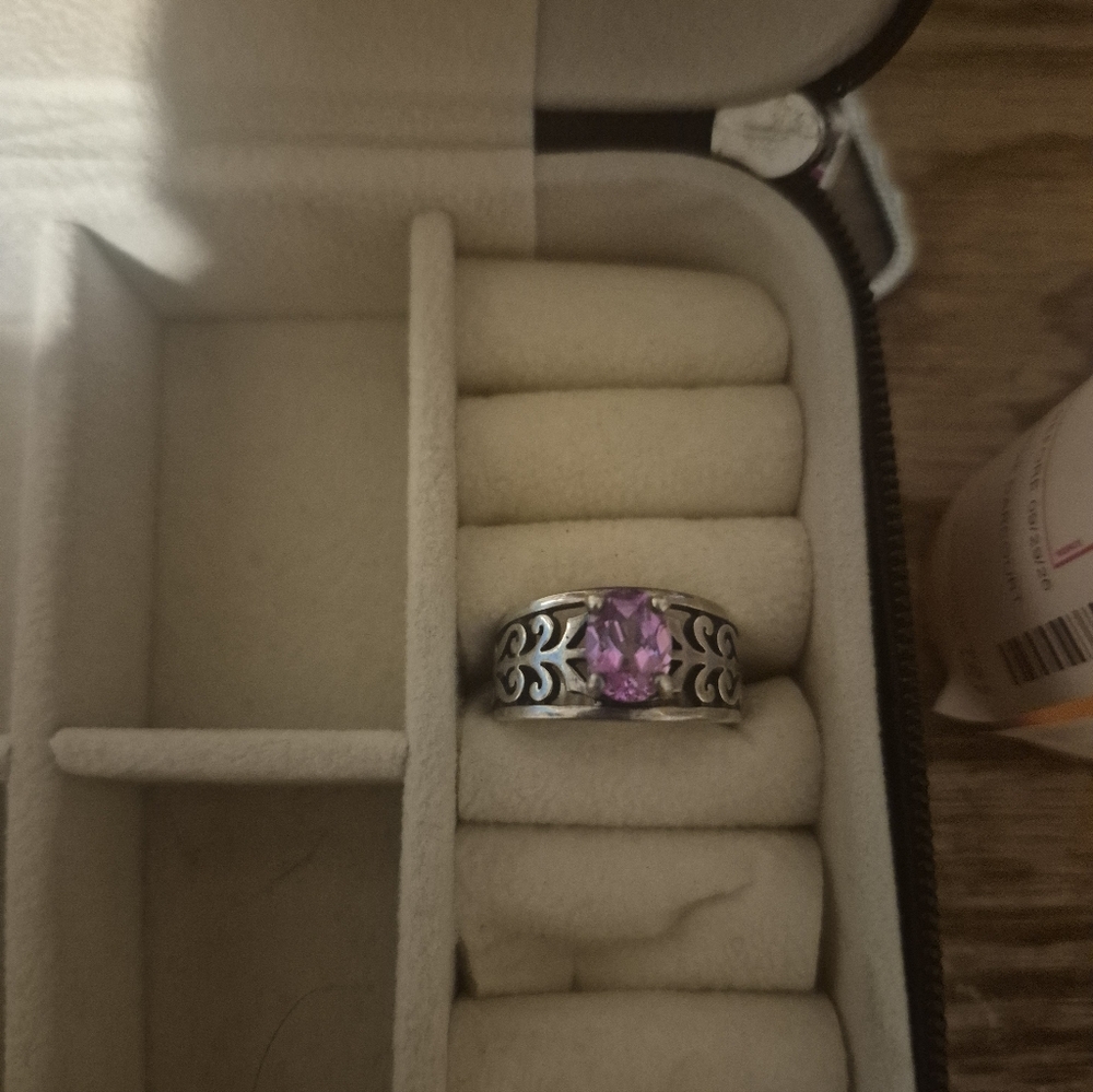 James Avery Silver Ring with Pink Gemstone
